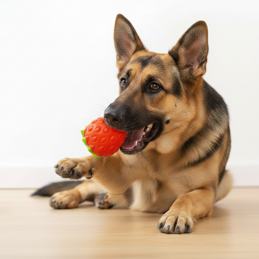 TPR Dog Chew Toys, Strawberry Shaped Food Leaking