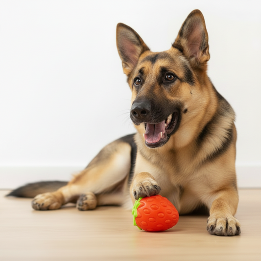 TPR Dog Chew Toys, Strawberry Shaped Food Leaking