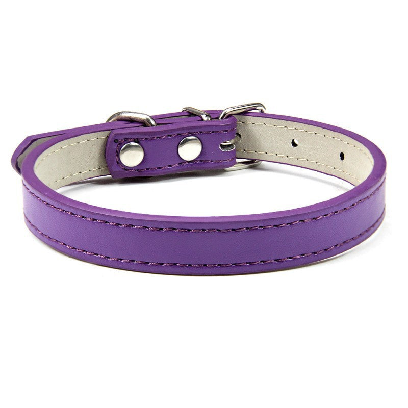 Pet premium PU leather collar, durable and moisture resistance