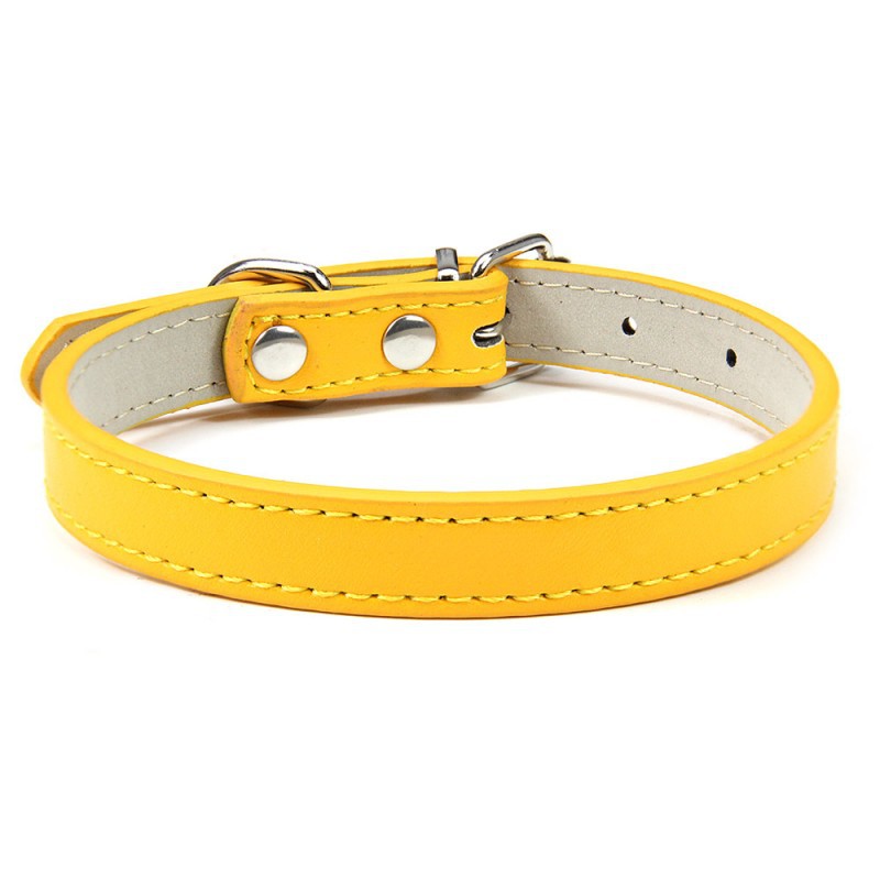 Pet premium PU leather collar, durable and moisture resistance