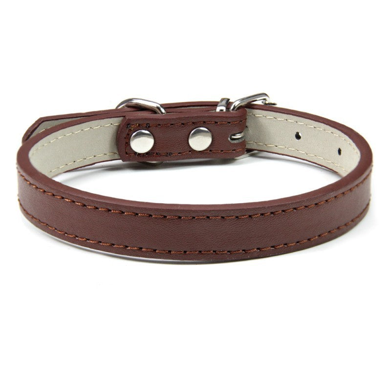 Pet premium PU leather collar, durable and moisture resistance