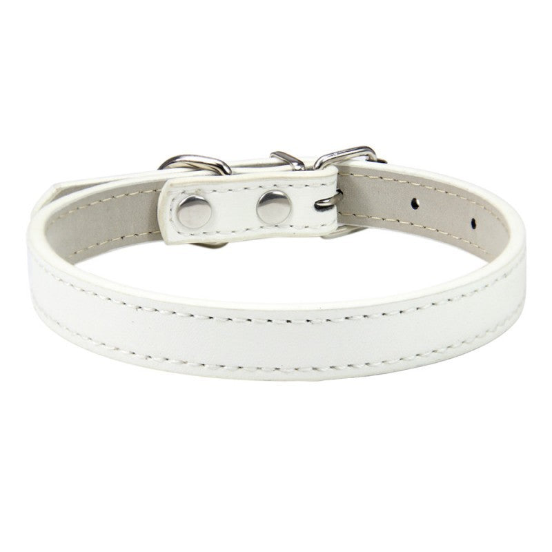 Pet premium PU leather collar, durable and moisture resistance