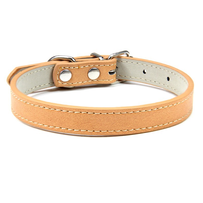Pet premium PU leather collar, durable and moisture resistance
