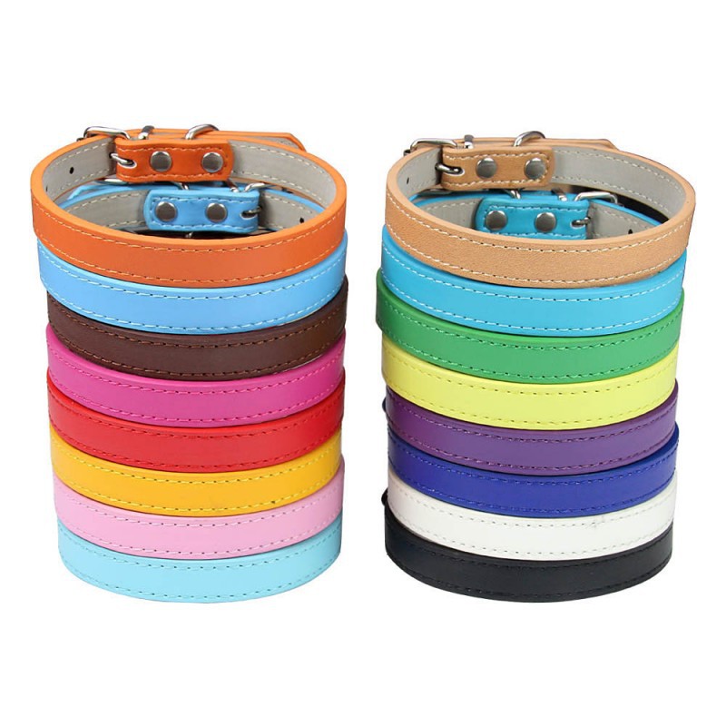 Pet premium PU leather collar, durable and moisture resistance