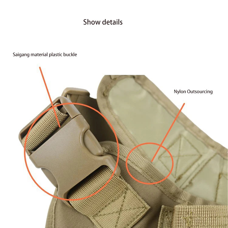 Adjustable tactical dog harness vest for medium to large dogs