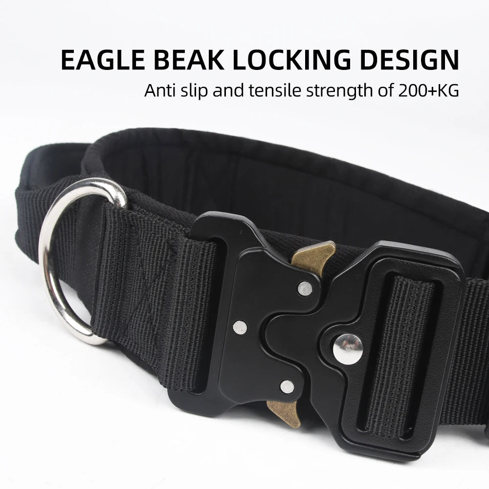 Durable metal buckle collars for medium to large dogs