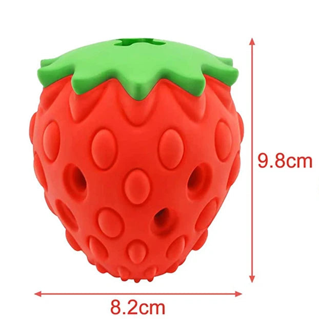 TPR Dog Chew Toys, Strawberry Shaped Food Leaking
