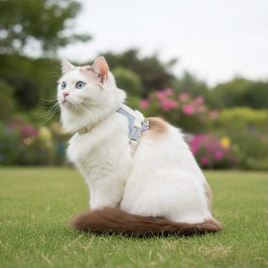 PU Leather harness & leash adjustable for small dogs and cats
