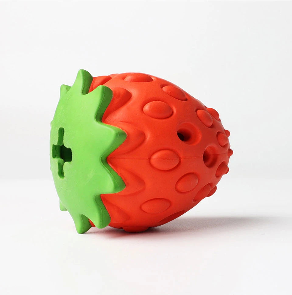 TPR Dog Chew Toys, Strawberry Shaped Food Leaking