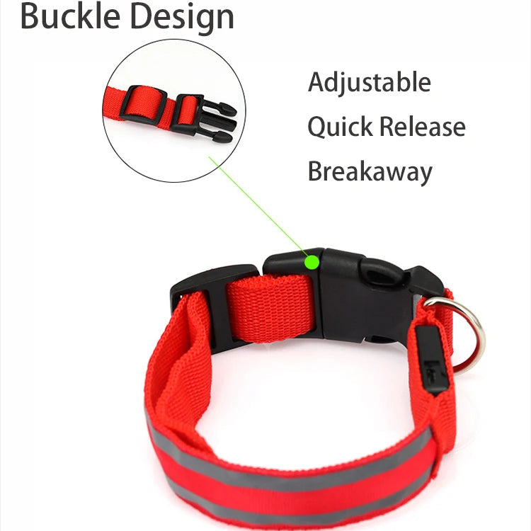 Luminous night safety USB rechargeable LED dog collar