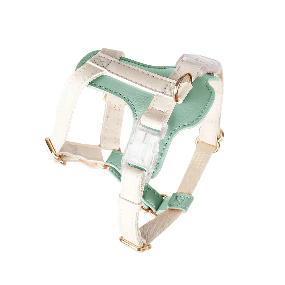 PU Leather harness & leash adjustable for small dogs and cats