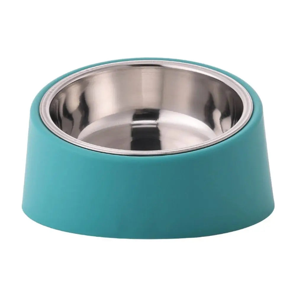 Stainless steel dog feeder with ergonomic neck protection design