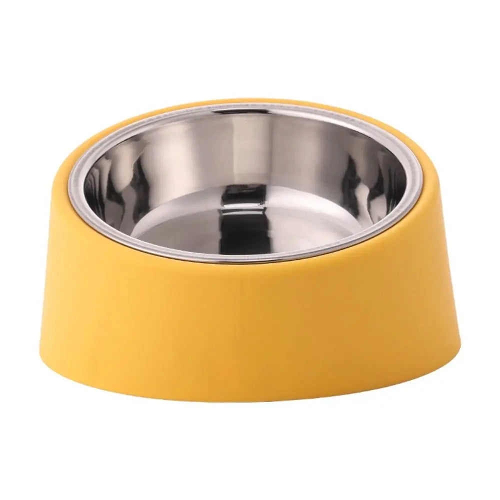 Stainless steel dog feeder with ergonomic neck protection design