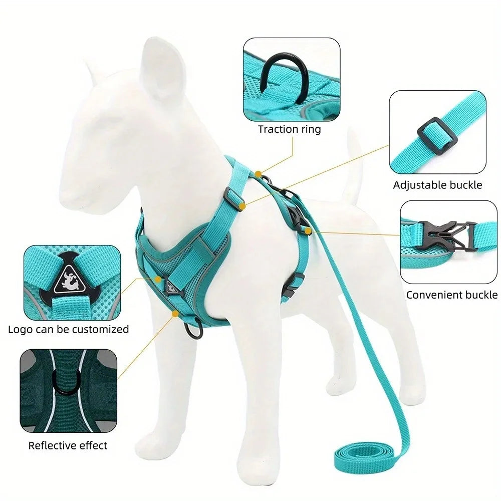Harness vest and Leash set reflective for dogs