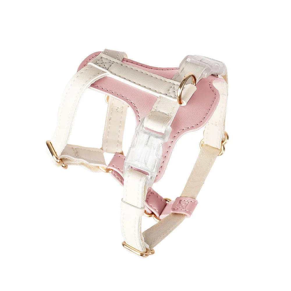 PU Leather harness & leash adjustable for small dogs and cats