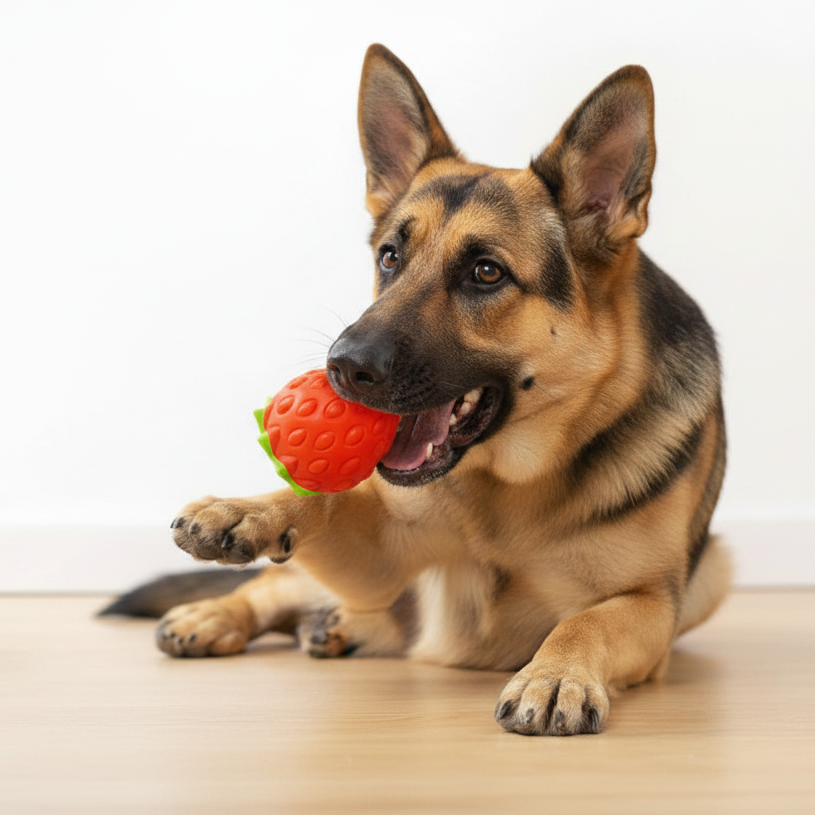 TPR Dog Chew Toys, Strawberry Shaped Food Leaking