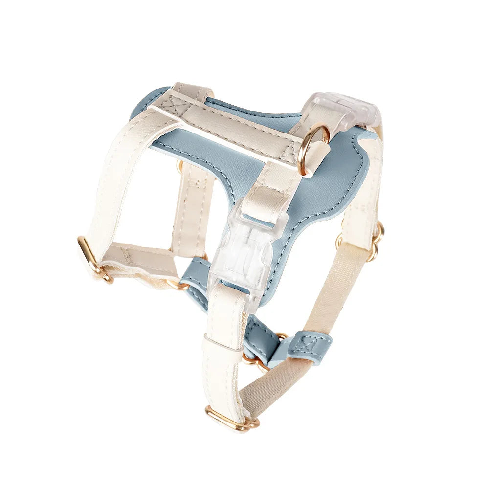 PU Leather harness & leash adjustable for small dogs and cats