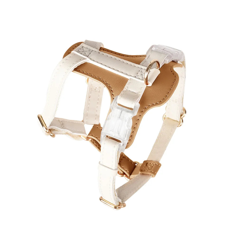 PU Leather harness & leash adjustable for small dogs and cats