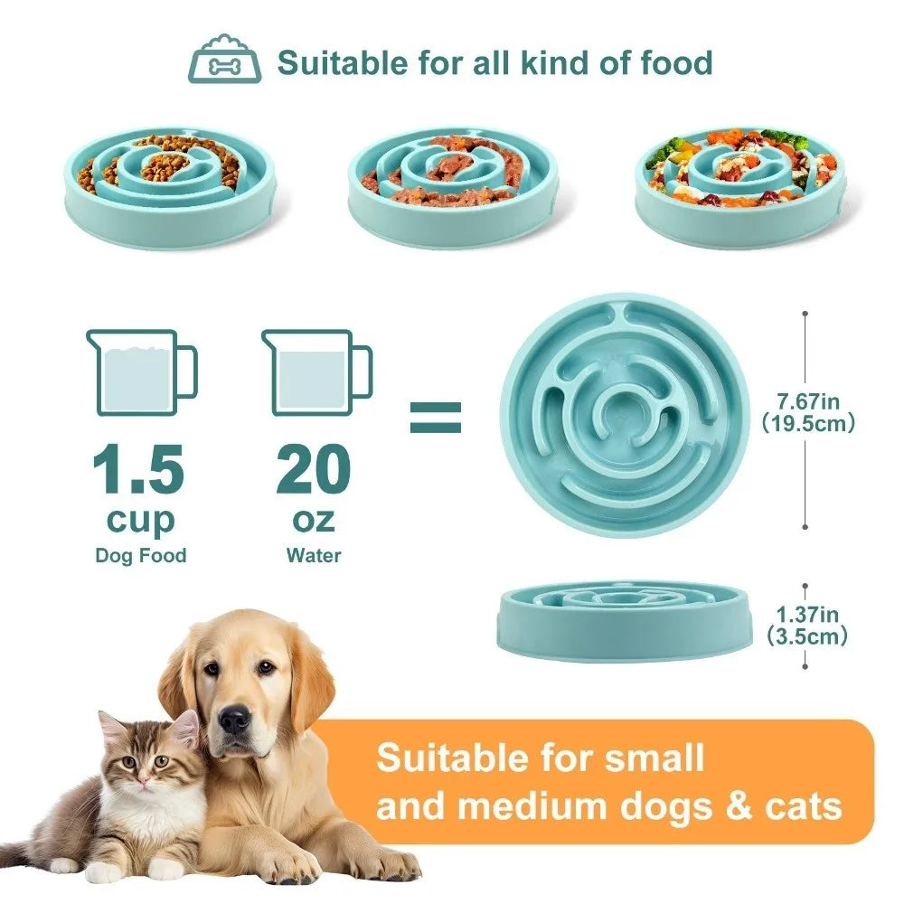 Plastic slow feeder bowl, non-Slip, maze design
