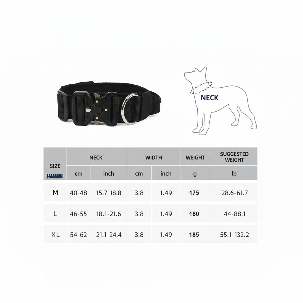 Durable metal buckle collars for medium to large dogs