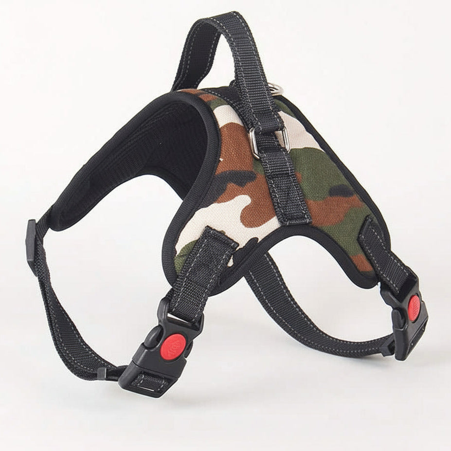 Saddle dog harness reflective adjustable